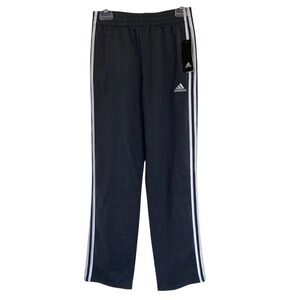 New Adidas Kids Grey White Stripe Pull On Track Pants Size L 14-16 Athletic